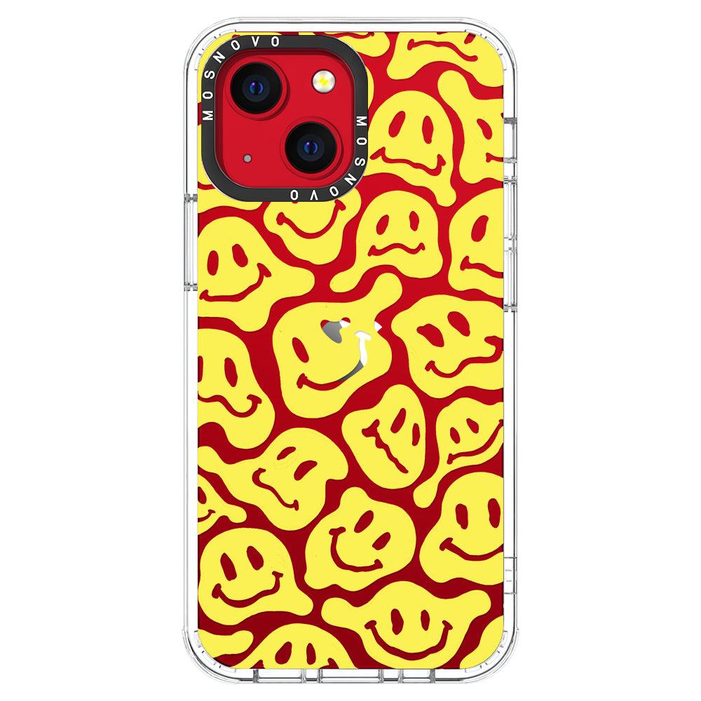 Melted Yellow Smiles Face Phone Case - iPhone 13 Case - MOSNOVO