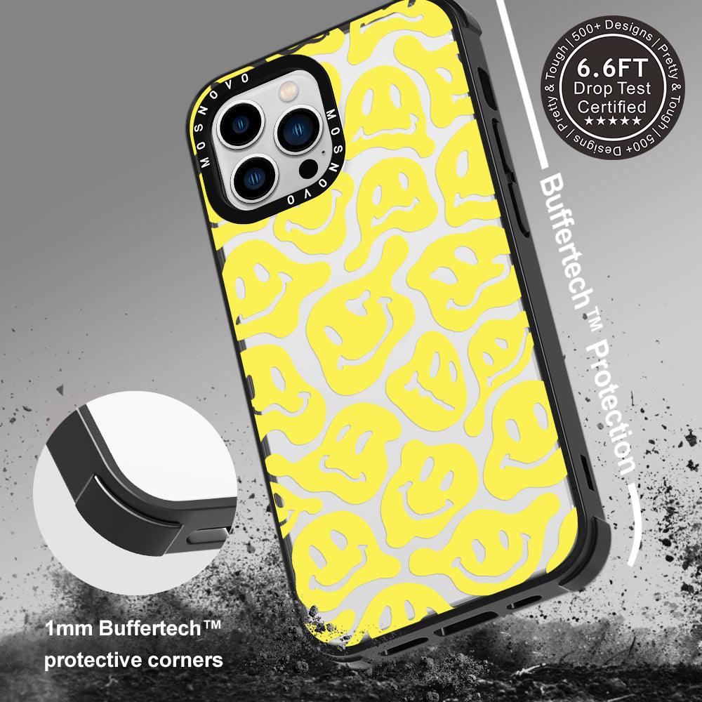 Melted Yellow Smiles Face Phone Case - iPhone 13 Pro Max Case - MOSNOVO