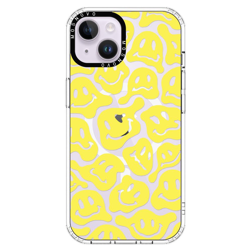 Melted Yellow Smiles Face Phone Case - iPhone 14 Case - MOSNOVO