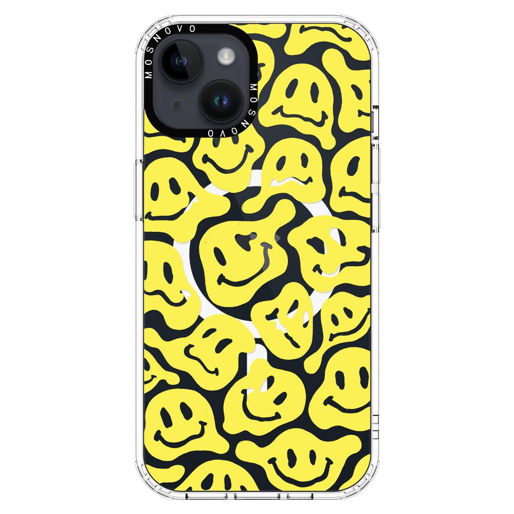 Melted Yellow Smiles Face Phone Case - iPhone 14 Case - MOSNOVO