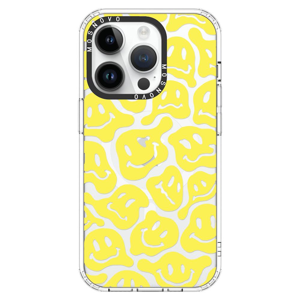 Melted Yellow Smiles Face Phone Case - iPhone 14 Pro Case - MOSNOVO