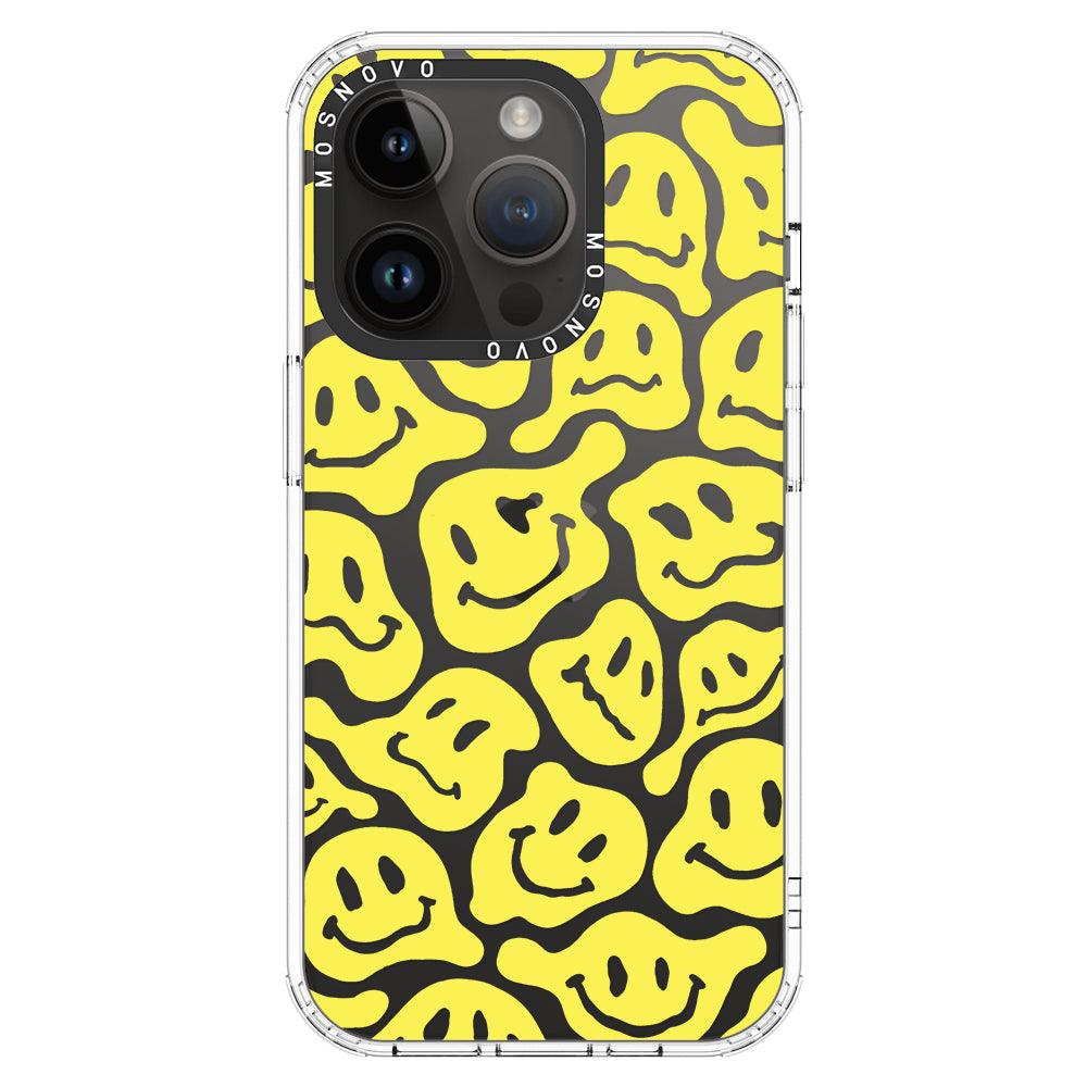 Melted Yellow Smiles Face Phone Case - iPhone 14 Pro Case - MOSNOVO