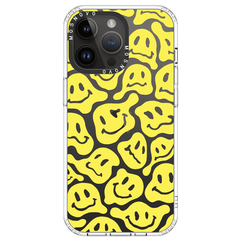 Melted Yellow Smiles Face Phone Case - iPhone 14 Pro Max Case - MOSNOVO