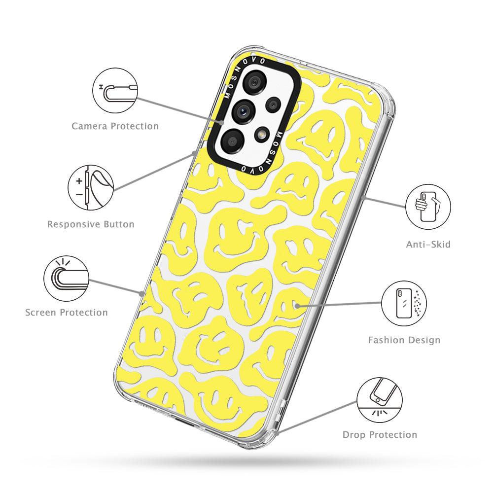 Melted Yellow Smiles Face Phone Case - Samsung Galaxy A53 Case - MOSNOVO