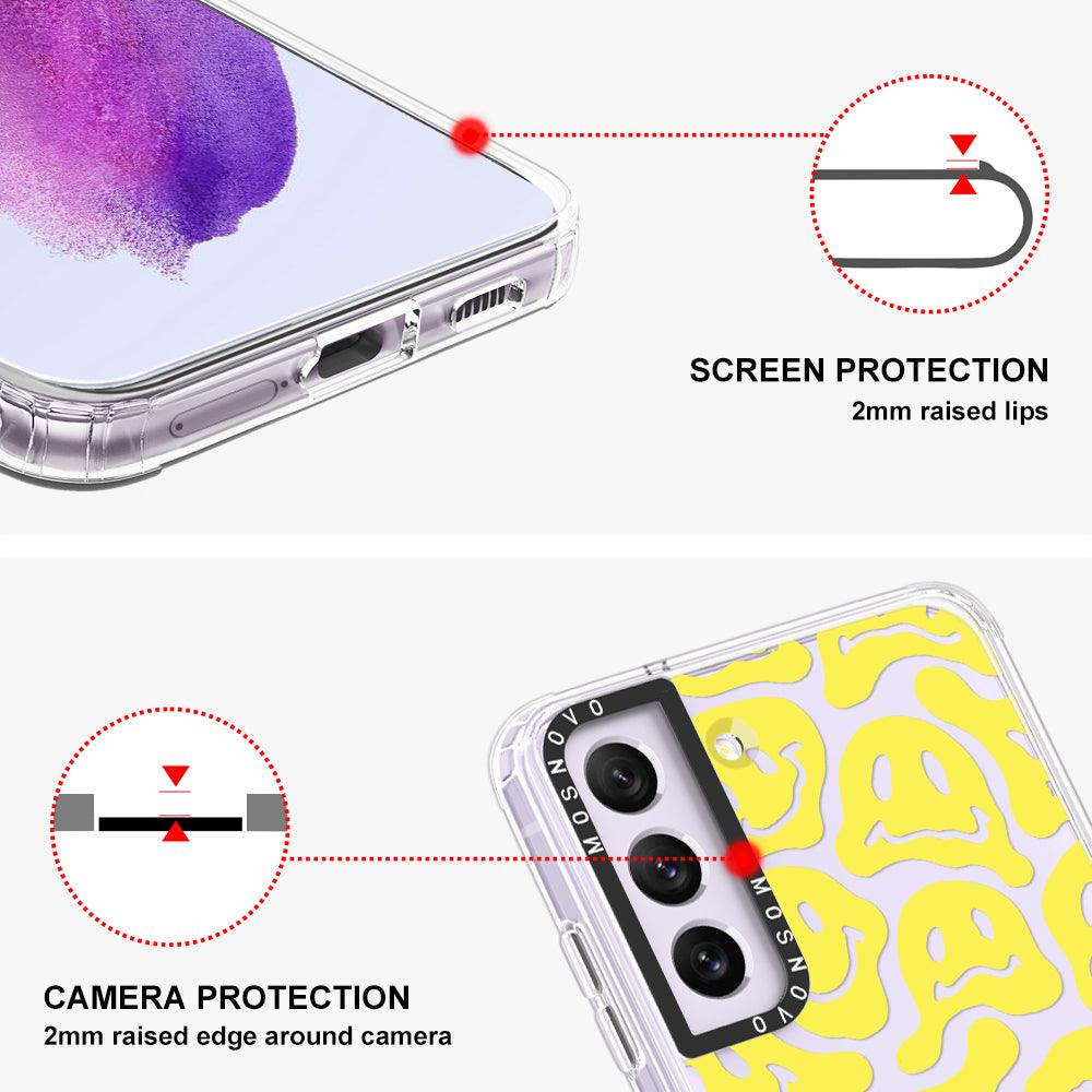 Melted Yellow Smiles Face Phone Case - Samsung Galaxy S21 FE Case - MOSNOVO