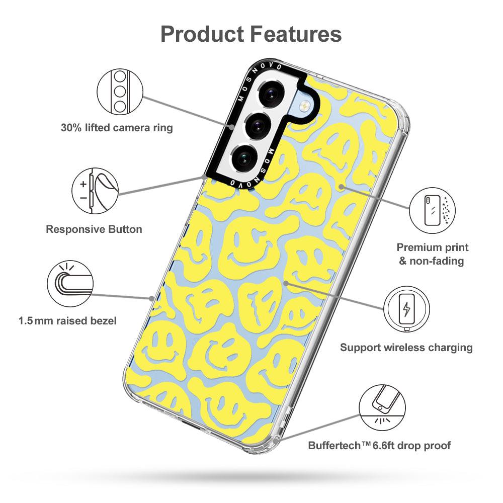 Melted Yellow Smiles Face Phone Case - Samsung Galaxy S22 Plus Case - MOSNOVO