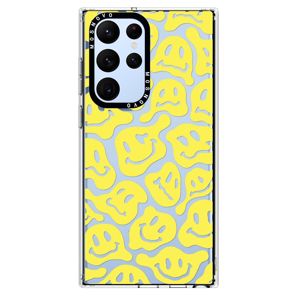 Melted Yellow Smiles Face Phone Case - Samsung Galaxy S22 Ultra Case - MOSNOVO
