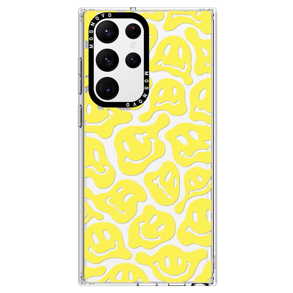 Melted Yellow Smiles Face Phone Case - Samsung Galaxy S22 Ultra Case - MOSNOVO