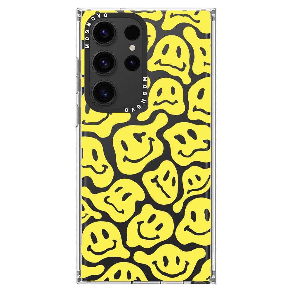 Melted Yellow Smiles Face Phone Case - Samsung Galaxy S23 Ultra Case - MOSNOVO