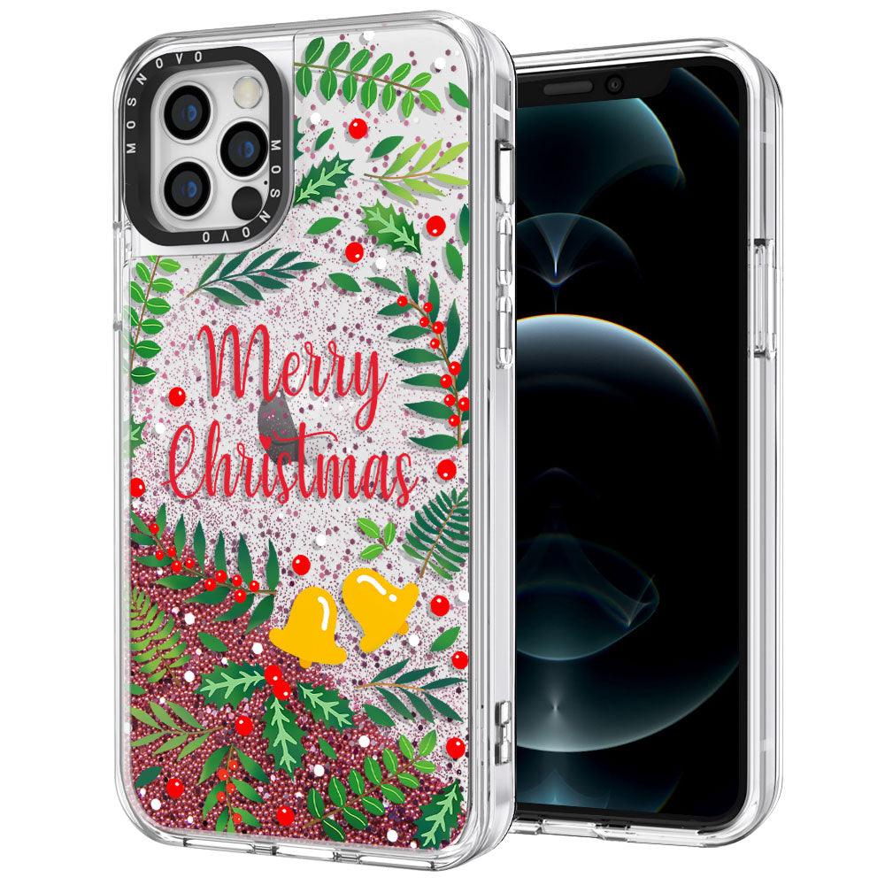 Merry Christmas Glitter Phone Case - iPhone 12 Pro Case - MOSNOVO