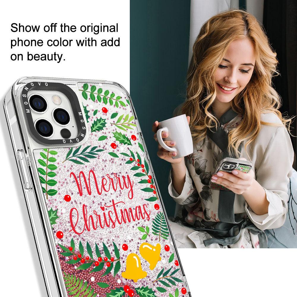 Merry Christmas Glitter Phone Case - iPhone 12 Pro Max Case - MOSNOVO