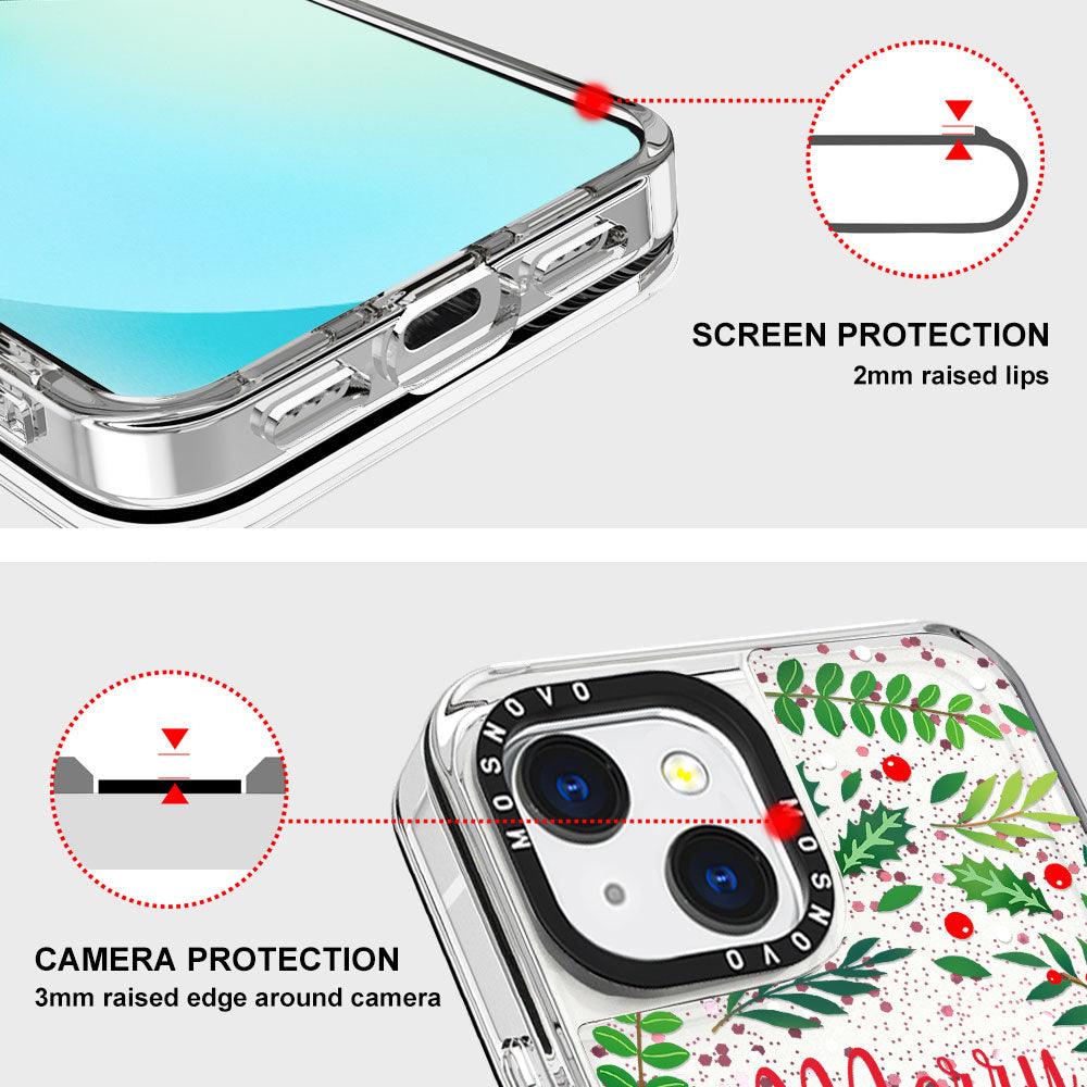 Merry Christmas Glitter Phone Case - iPhone 13 Case - MOSNOVO