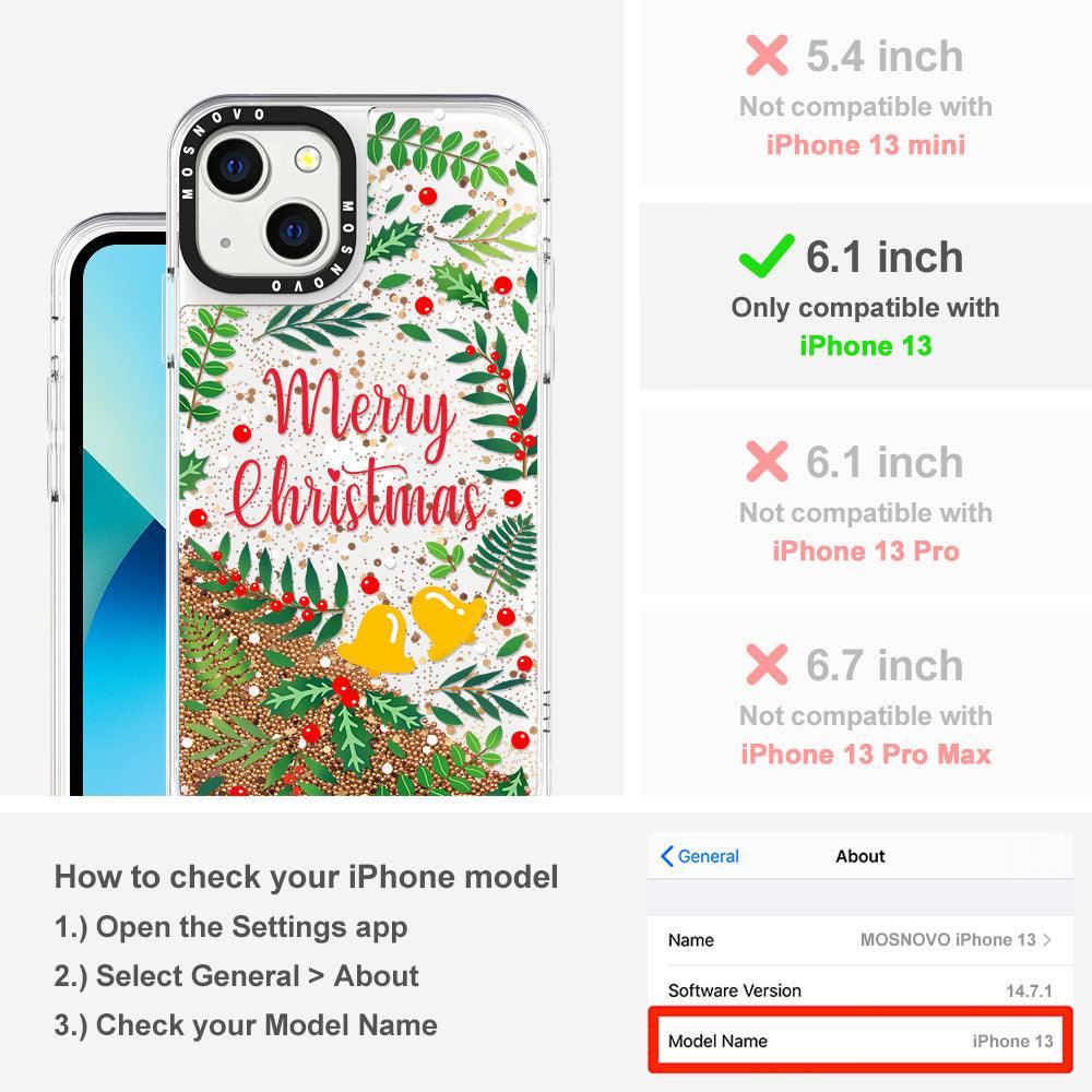 Merry Christmas Glitter Phone Case - iPhone 13 Case - MOSNOVO