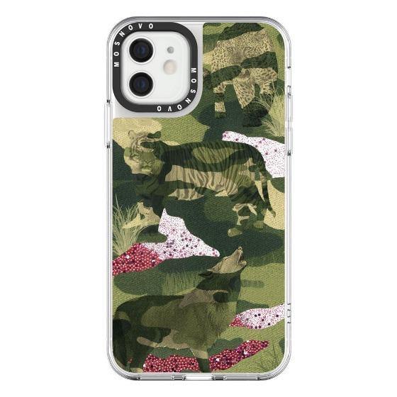 Military Camouflage Glitter Phone Case - iPhone 12 Mini Case - MOSNOVO