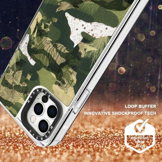 Military Camouflage Glitter Phone Case - iPhone 12 Pro Case - MOSNOVO