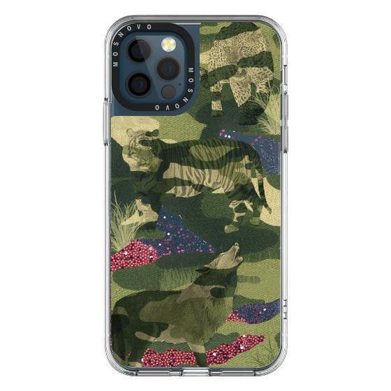 Military Camouflage Glitter Phone Case - iPhone 12 Pro Case - MOSNOVO