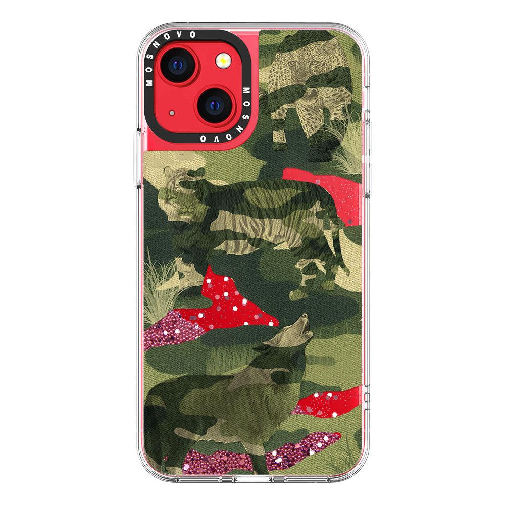 Military Camouflage Glitter Phone Case - iPhone 13 Case - MOSNOVO
