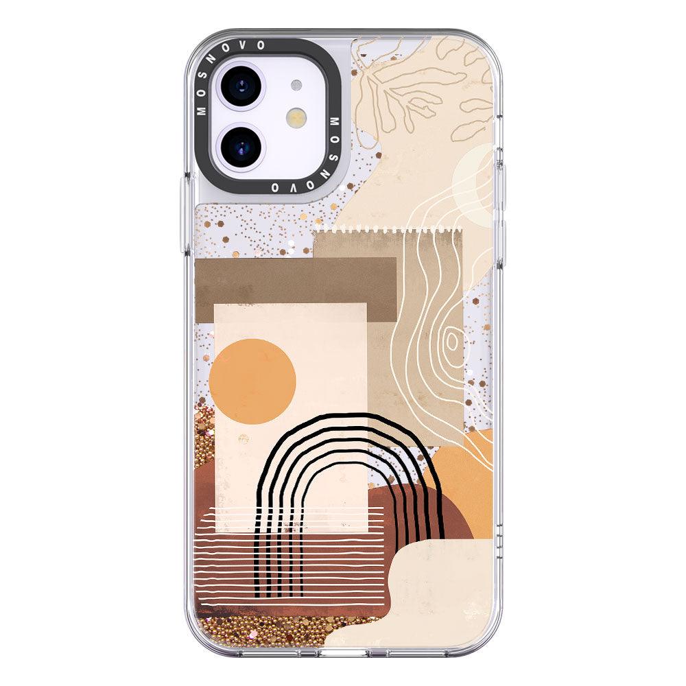 Minimalist Abstract Art Glitter Phone Case - iPhone 11 Case - MOSNOVO