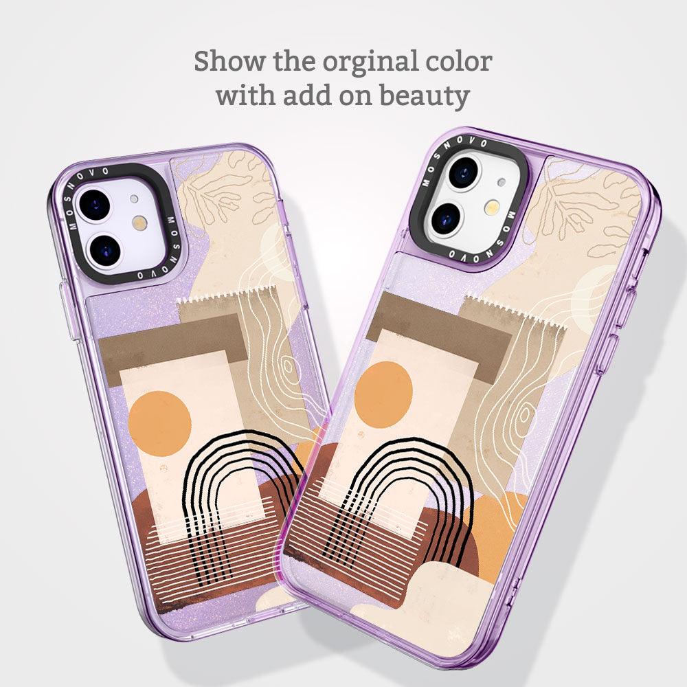 Minimalist Abstract Art Glitter Phone Case - iPhone 11 Case - MOSNOVO