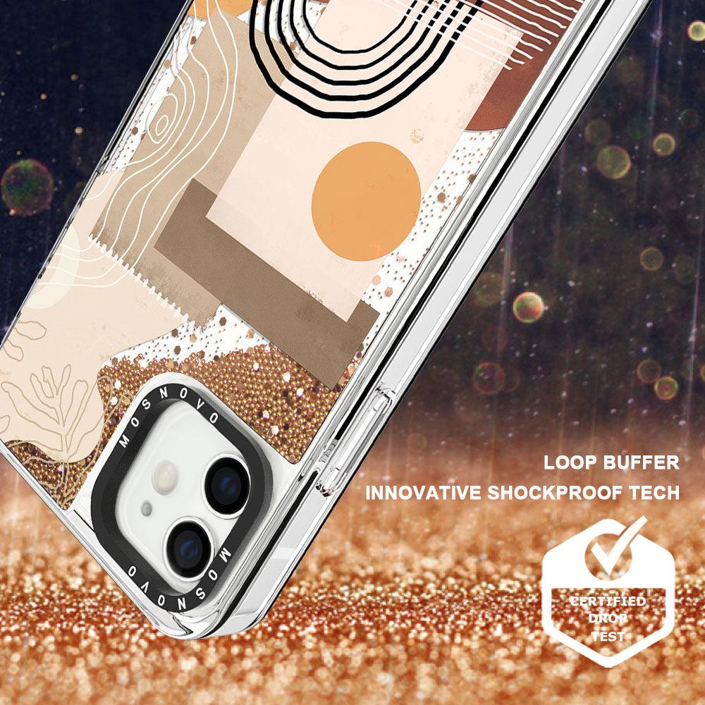 Minimalist Abstract Art Glitter Phone Case - iPhone 12 Case - MOSNOVO