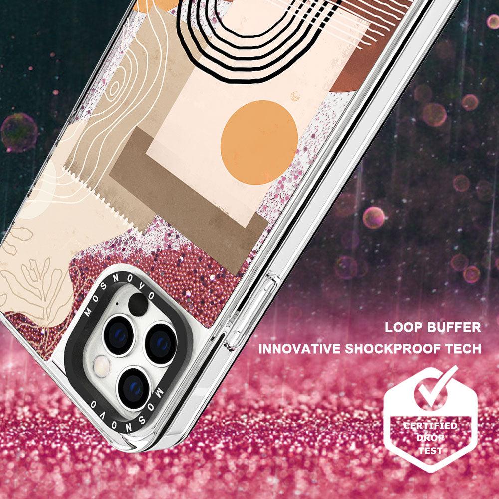 Minimalist Abstract Art Glitter Phone Case - iPhone 12 Pro Max Case - MOSNOVO