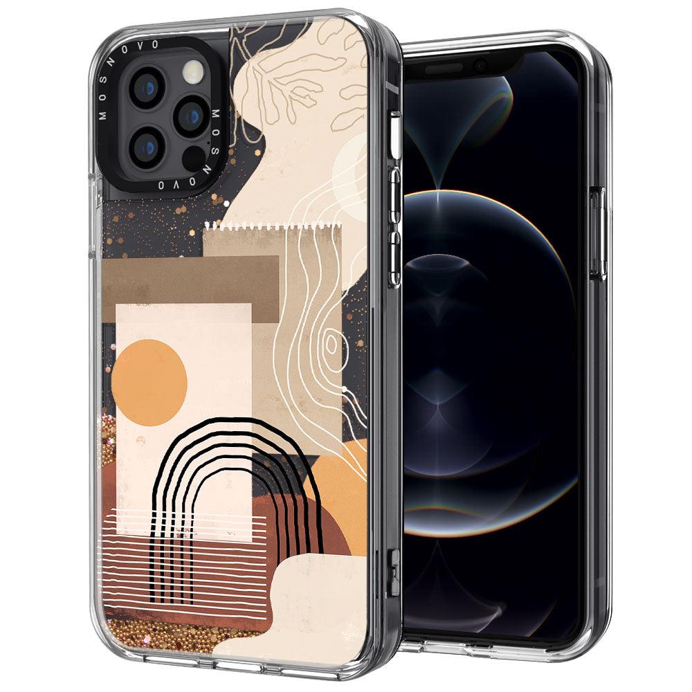 Minimalist Abstract Art Glitter Phone Case - iPhone 12 Pro Max Case - MOSNOVO