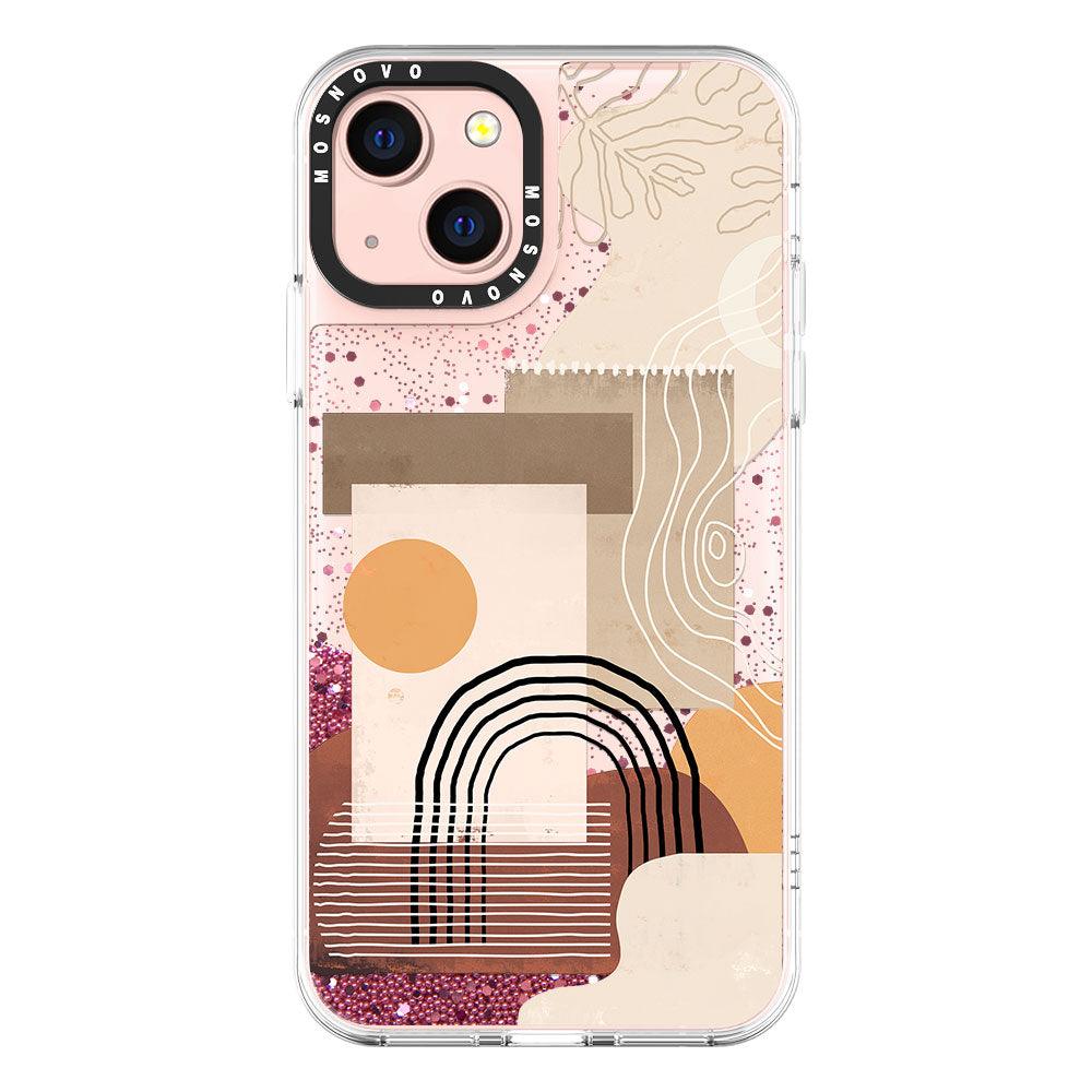 Minimalist Abstract Art Glitter Phone Case - iPhone 13 Case - MOSNOVO