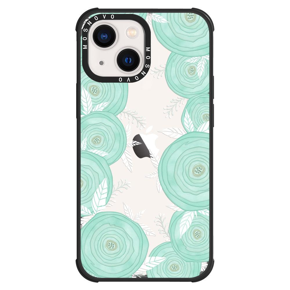 Mint Flower Phone Case - iPhone 13 Case - MOSNOVO