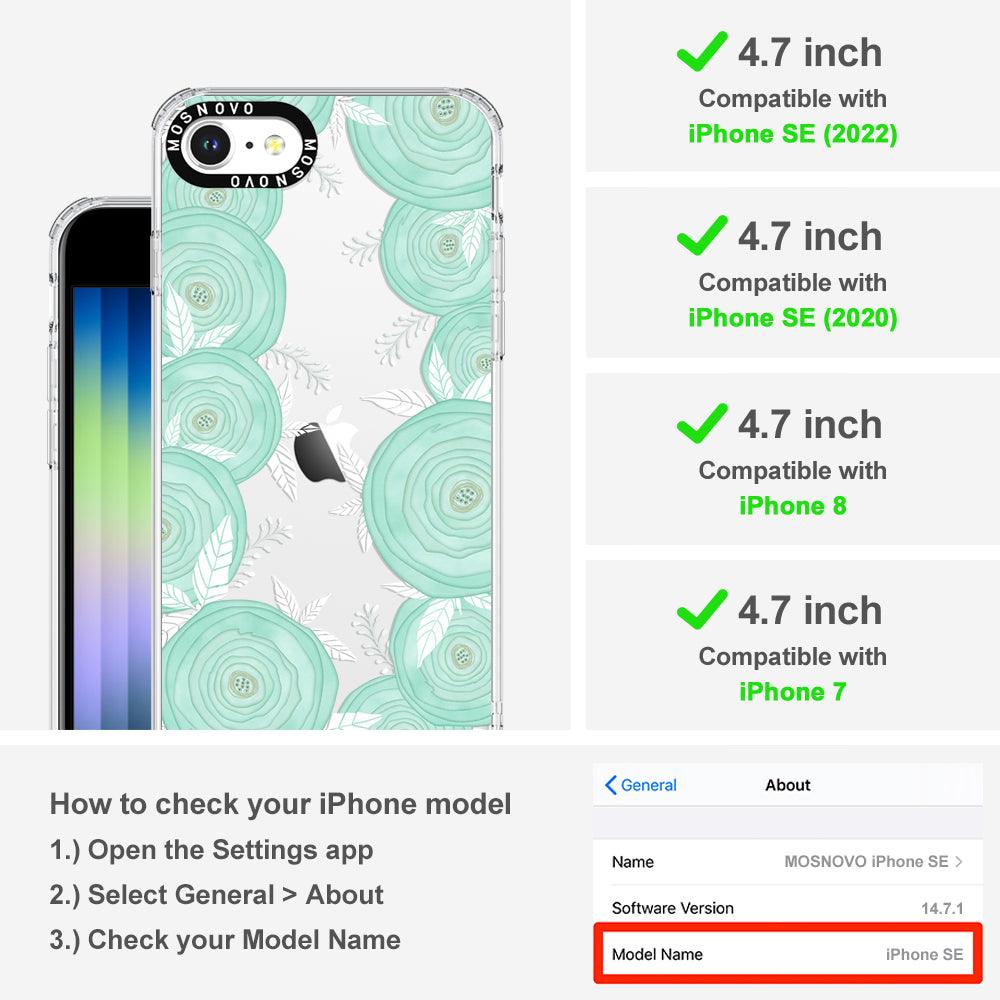 Mint Flower Phone Case - iPhone 7 Case - MOSNOVO