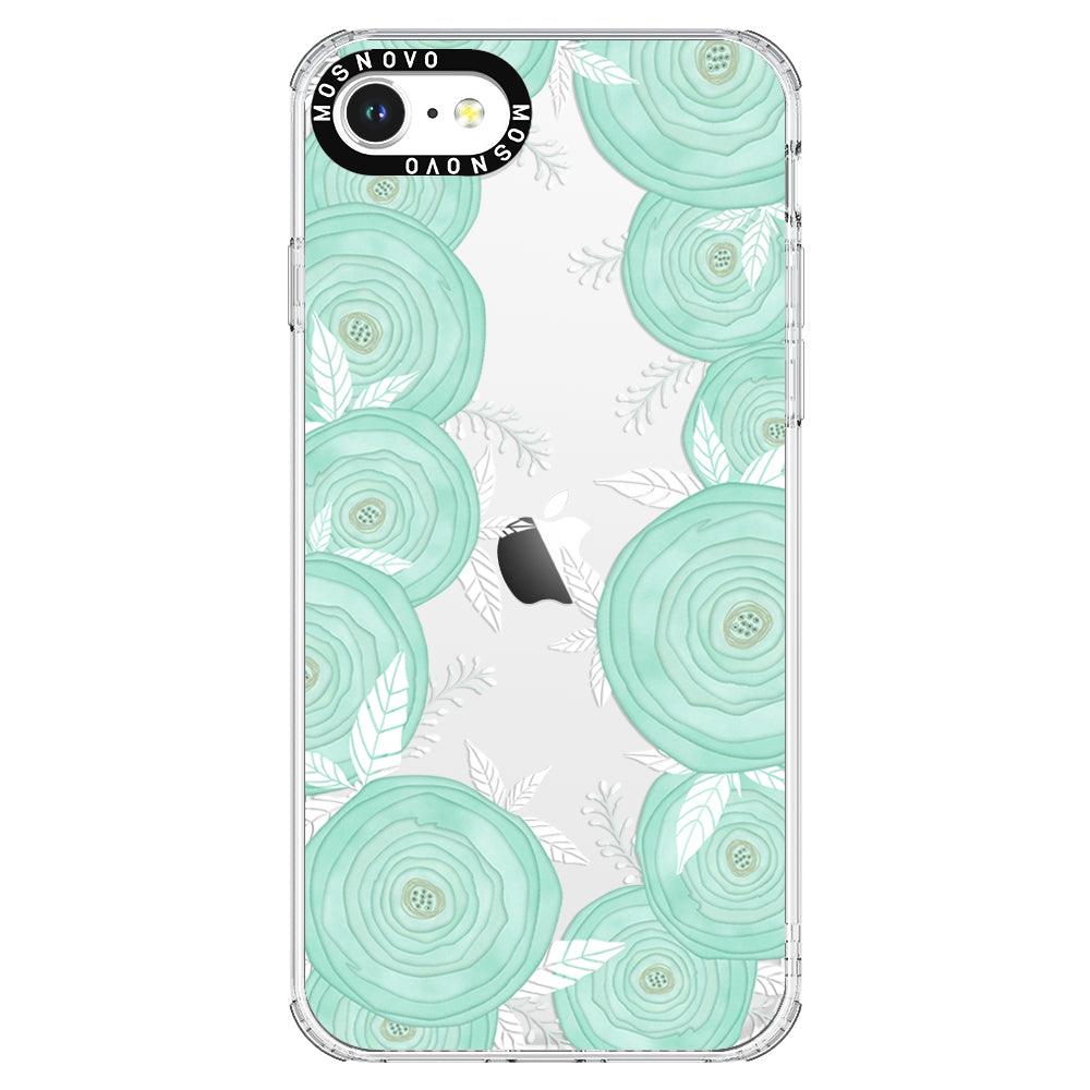 Mint Flower Phone Case - iPhone SE 2020 Case - MOSNOVO