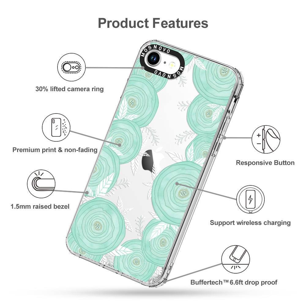 Mint Flower Phone Case - iPhone SE 2022 Case - MOSNOVO