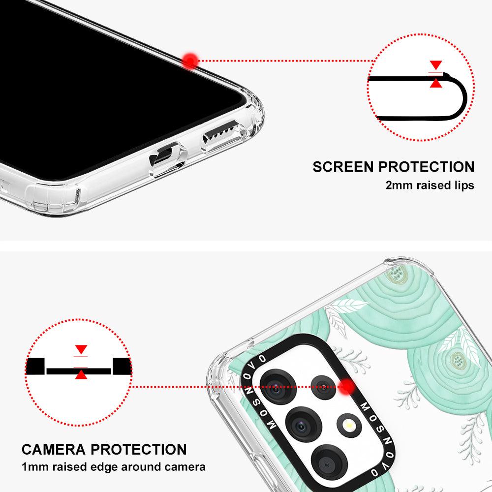 Mint Flower Phone Case - Samsung Galaxy A53 Case - MOSNOVO