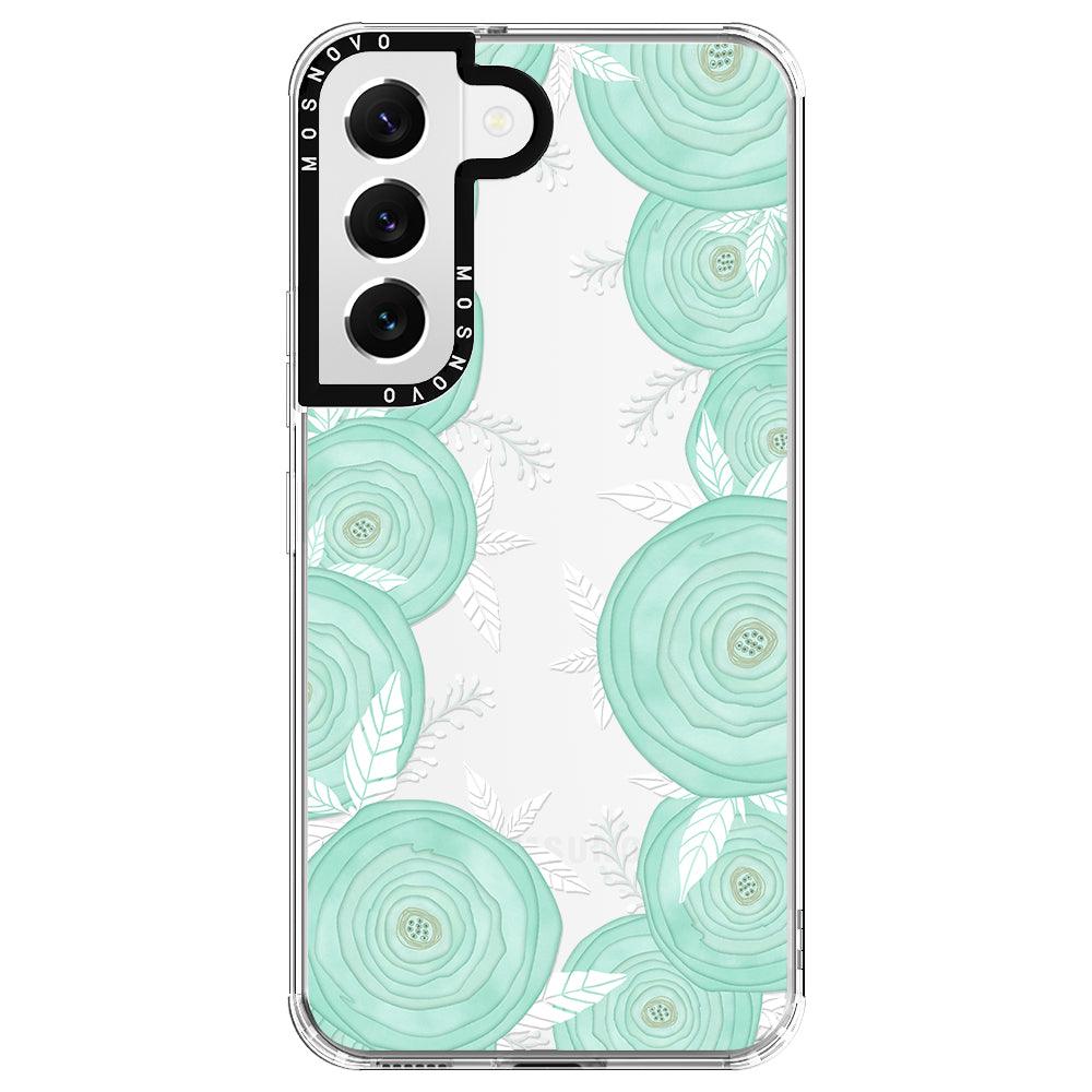 Mint Flower Phone Case - Samsung Galaxy S22 Case - MOSNOVO