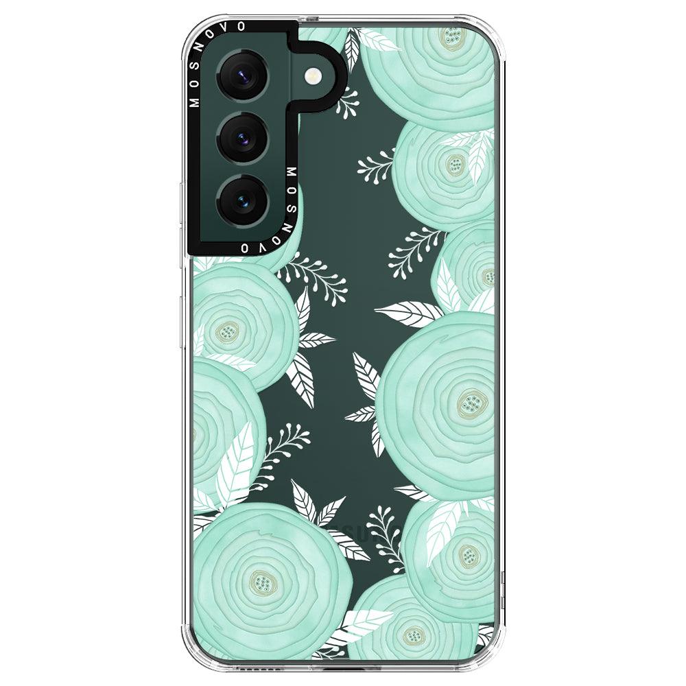 Mint Flower Phone Case - Samsung Galaxy S22 Case - MOSNOVO
