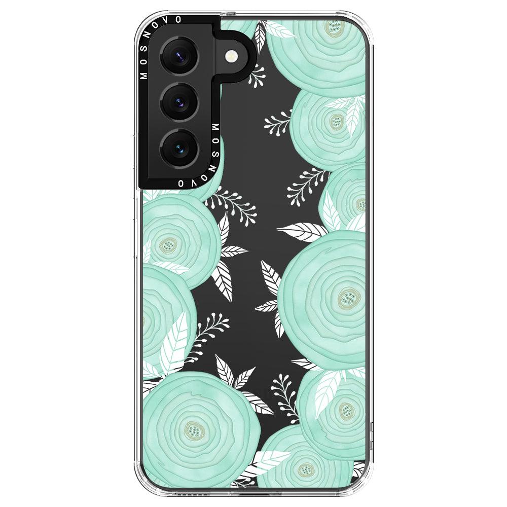 Mint Flower Phone Case - Samsung Galaxy S22 Plus Case - MOSNOVO