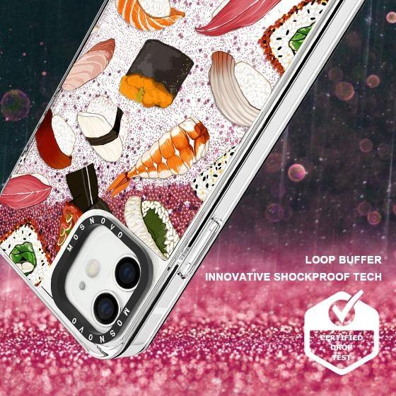 Mixed Sushi Glitter Phone Case - iPhone 12 Mini Case - MOSNOVO