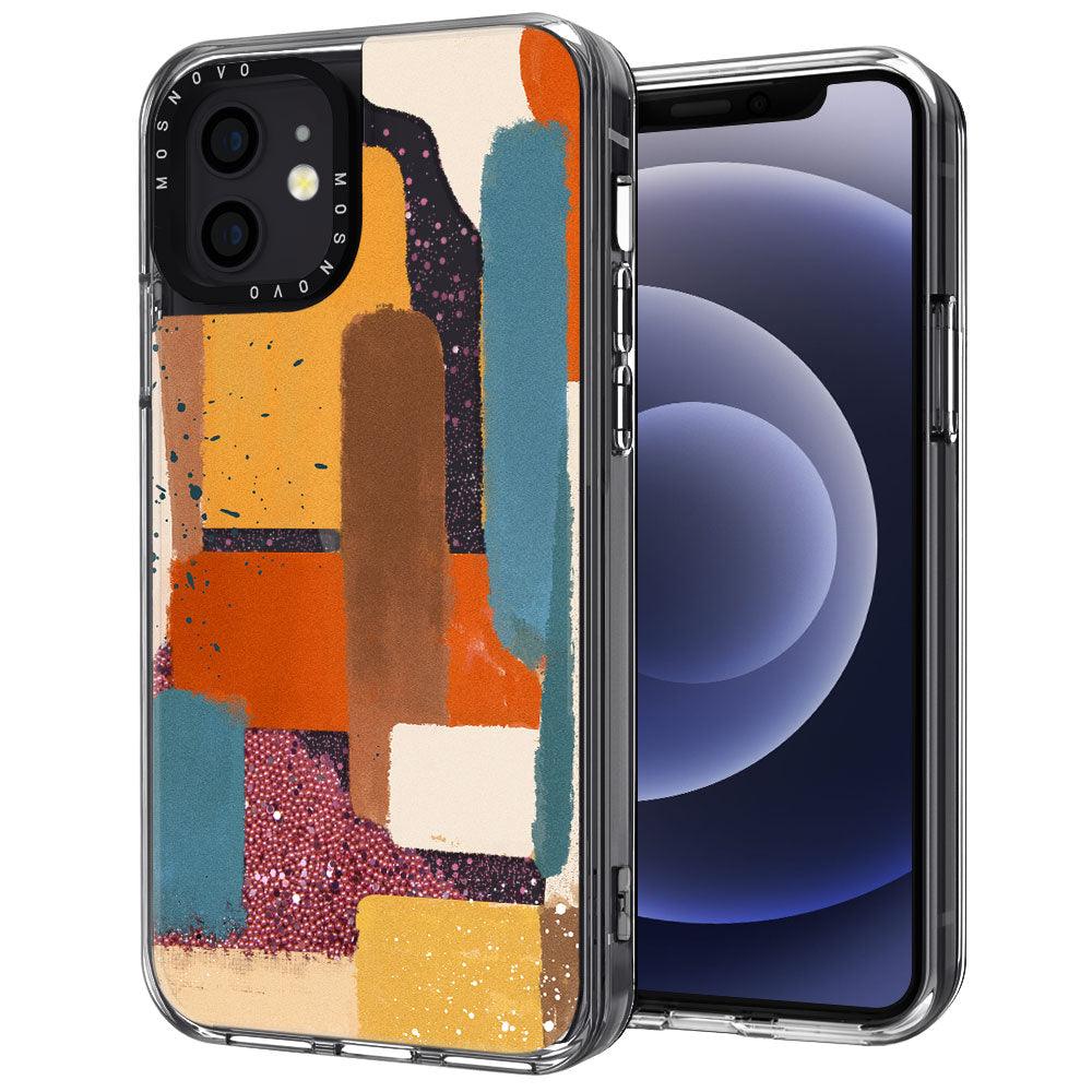 Modern Abstract Artwork Glitter Phone Case - iPhone 12 Mini Case - MOSNOVO