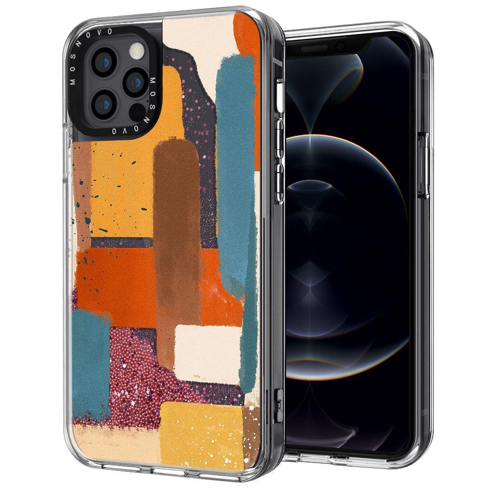Modern Abstract Artwork Glitter Phone Case - iPhone 12 Pro Case - MOSNOVO