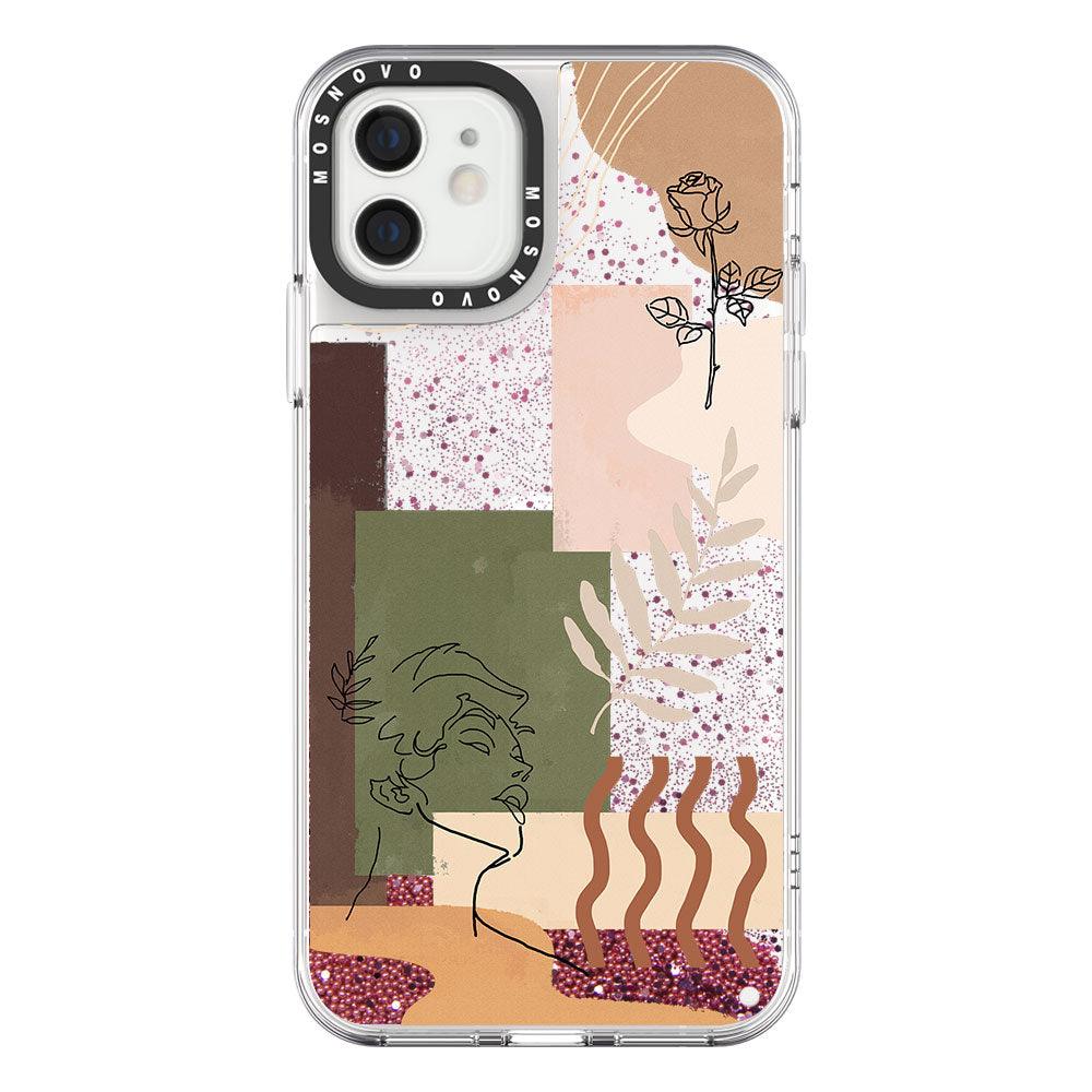 Modern Art Glitter Phone Case - iPhone 12 Mini Case - MOSNOVO
