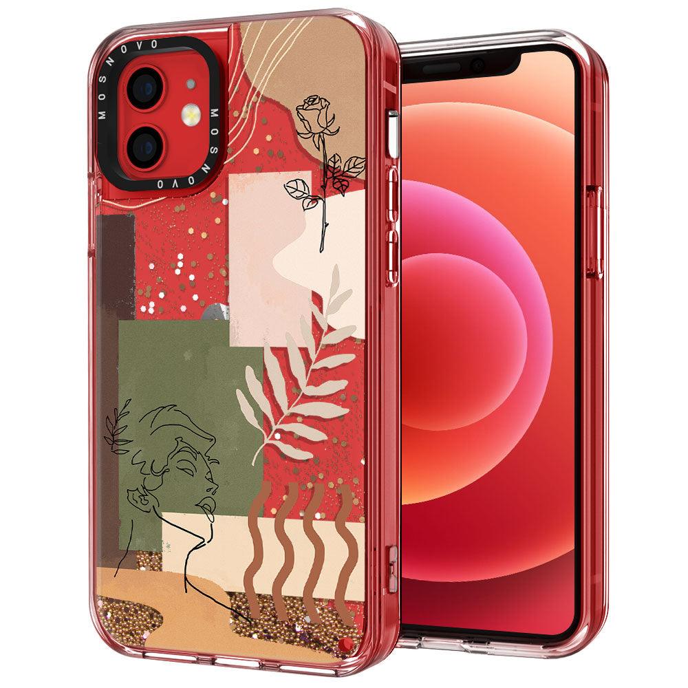 Modern Art Glitter Phone Case - iPhone 12 Mini Case - MOSNOVO