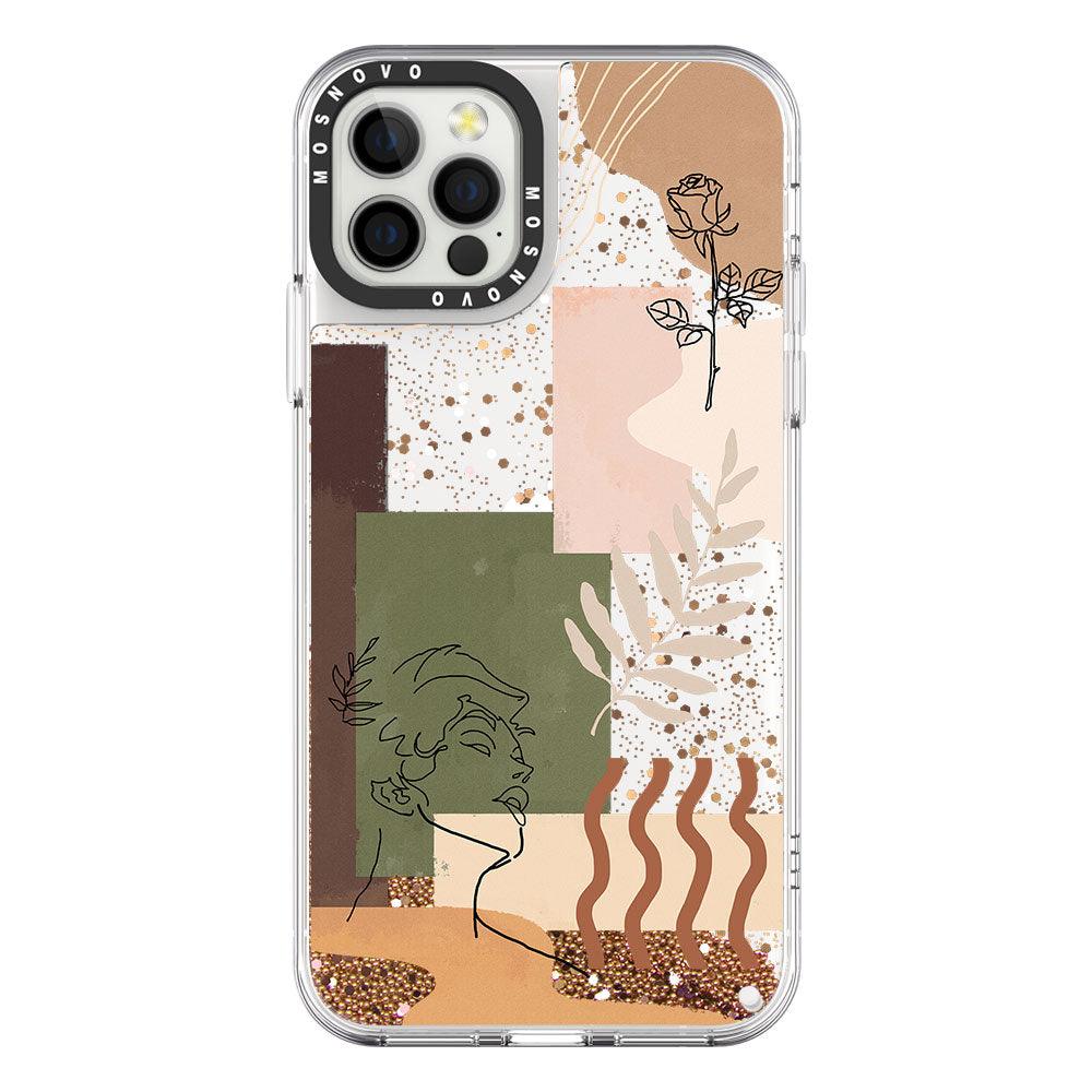 Modern Art Glitter Phone Case - iPhone 12 Pro Case - MOSNOVO