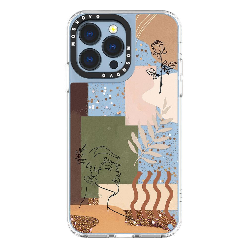 Modern Art Glitter Phone Case - iPhone 13 Pro Case - MOSNOVO