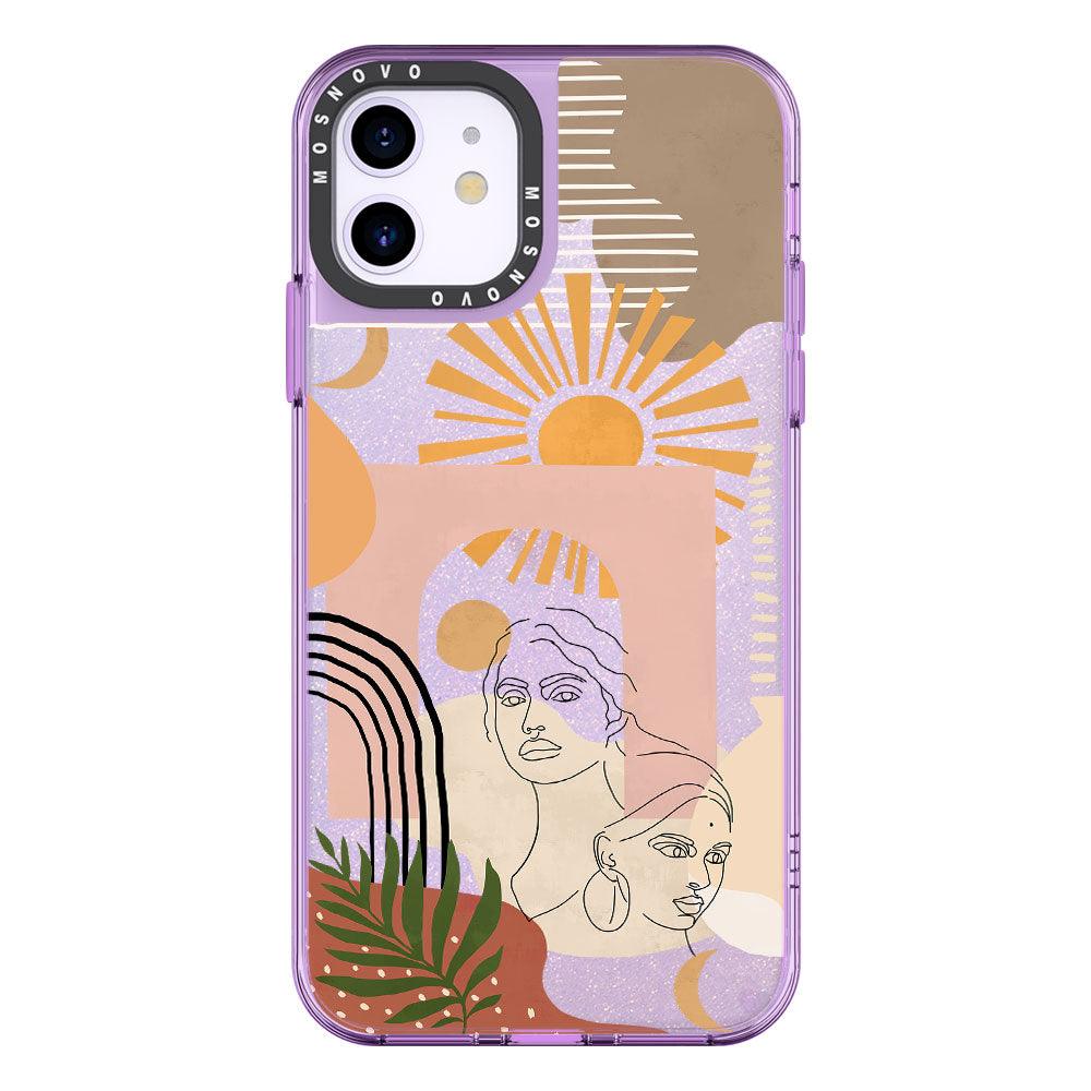 Modern Collage Art Glitter Phone Case - iPhone 11 Case - MOSNOVO