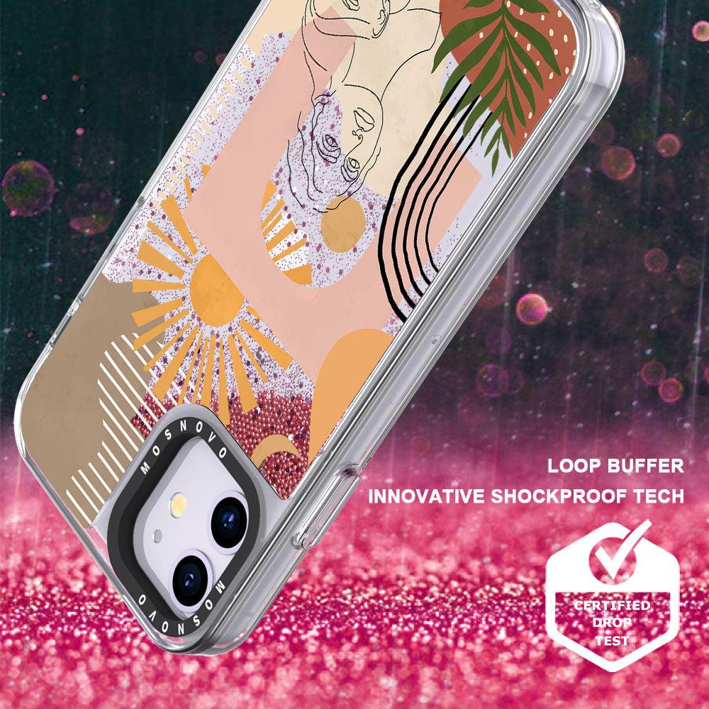 Modern Collage Art Glitter Phone Case - iPhone 11 Case - MOSNOVO