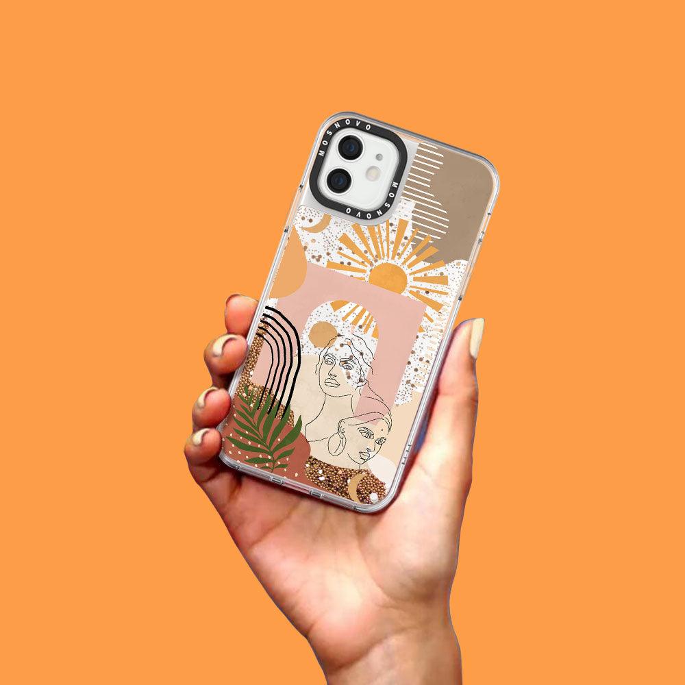 Modern Collage Art Glitter Phone Case - iPhone 12 Case - MOSNOVO