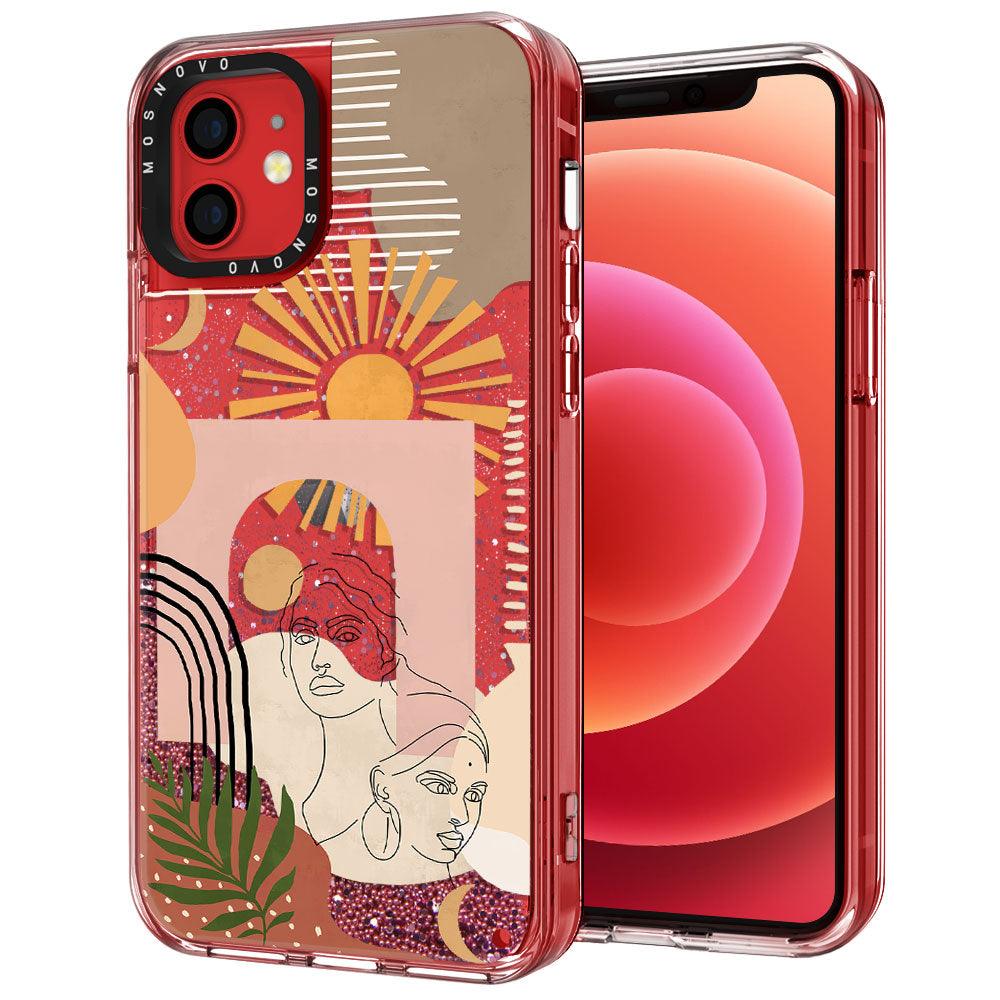 Modern Collage Art Glitter Phone Case - iPhone 12 Case - MOSNOVO