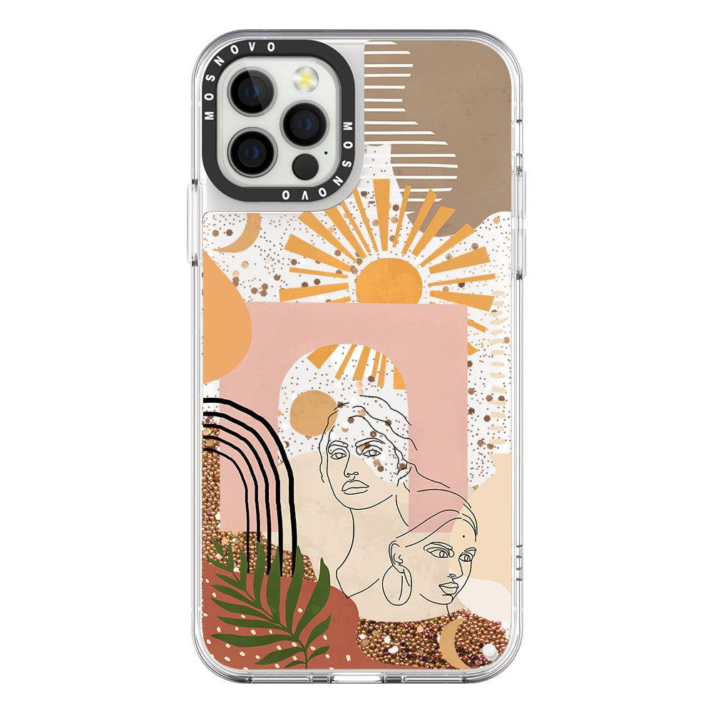 Modern Collage Art Glitter Phone Case - iPhone 12 Pro Case - MOSNOVO
