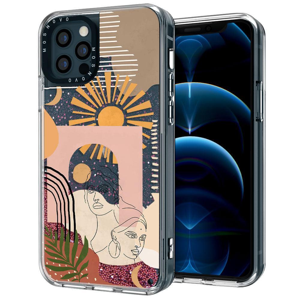 Modern Collage Art Glitter Phone Case - iPhone 12 Pro Max Case - MOSNOVO