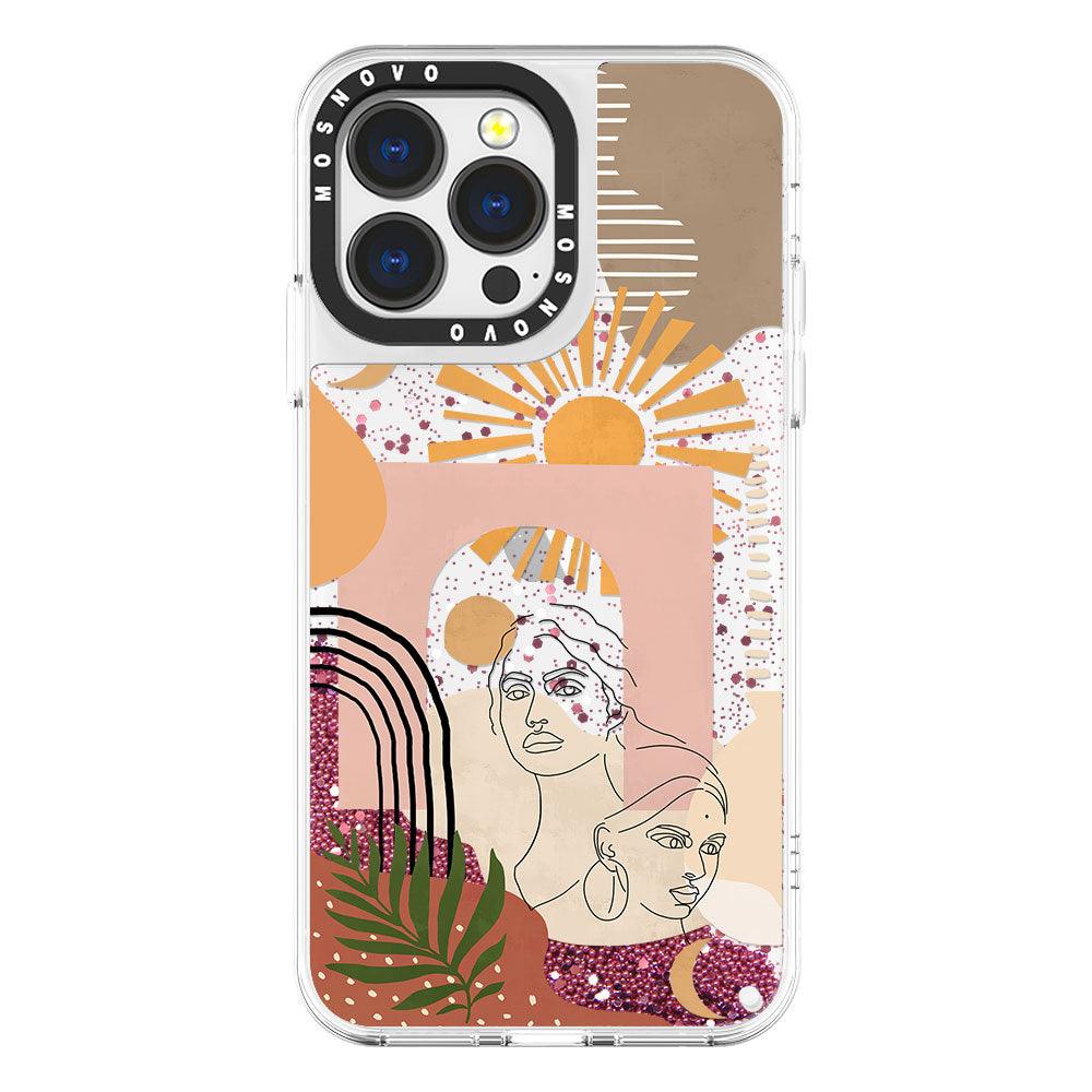 Modern Collage Art Glitter Phone Case - iPhone 13 Pro Case - MOSNOVO