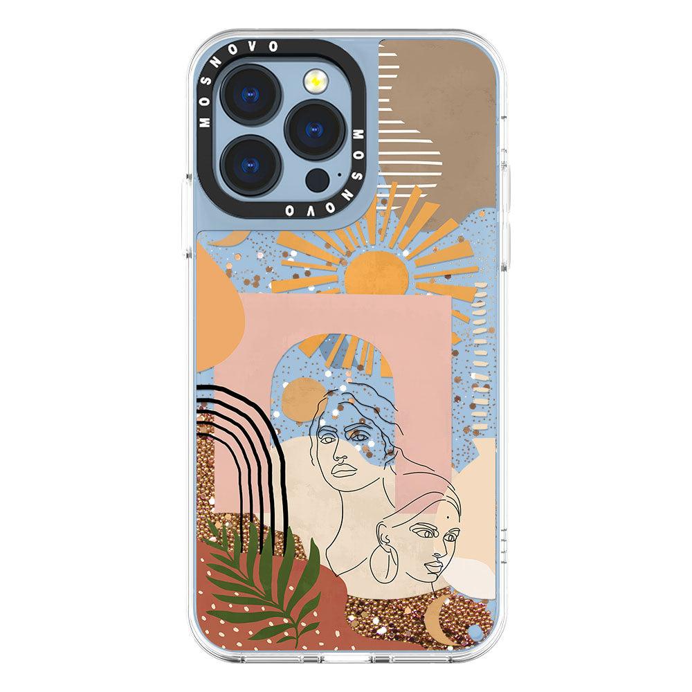 Modern Collage Art Glitter Phone Case - iPhone 13 Pro Case - MOSNOVO